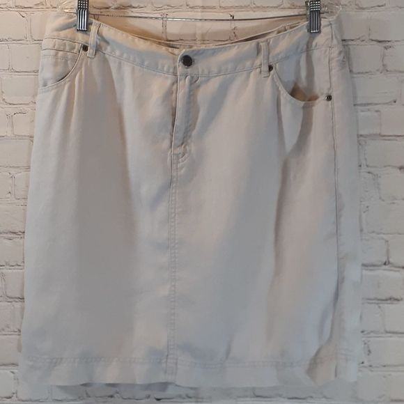 J. Jill Dresses & Skirts - J.Jill 100% linen cream colored skirt size 14